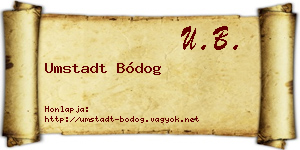 Umstadt Bódog névjegykártya